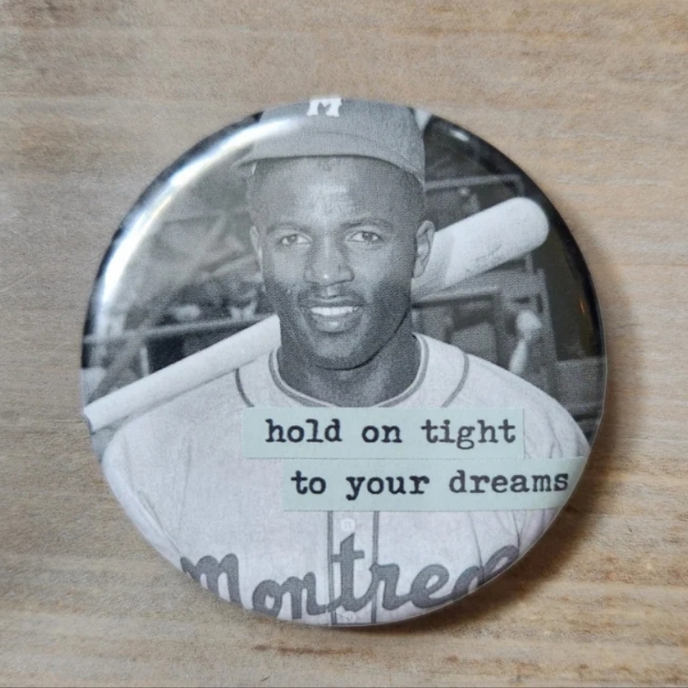 Jackie Robinson Handmade Pin 2.25"